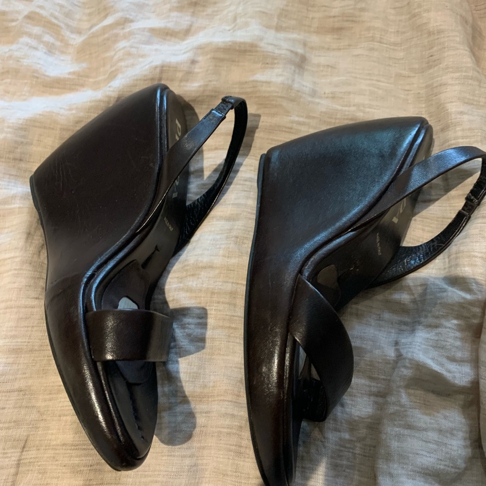 Prada Leather Wedge Sandals *Authentic* - Picture 8 of 8